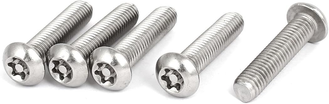 M8x35mm 304 Stainless Steel Button Head Torx Security Machine Screws 5pcs