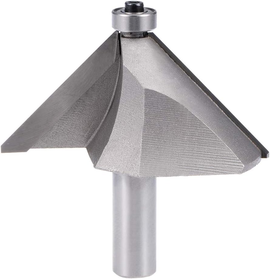 Chamfer Router Bit 45 Degree 1/2" Shank 1-3/7" Cutting Height Edge Forming Router Bit for Woodworking