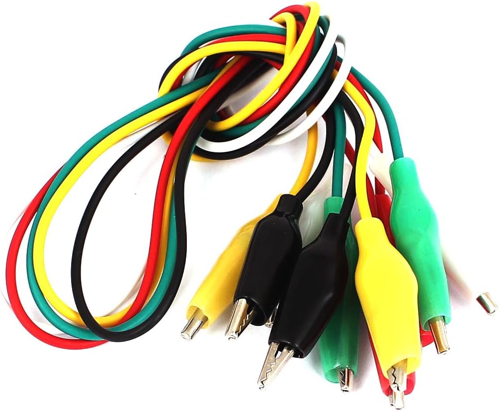 Double-ended Alligator Clip Connector Clamp Test Lead Cable 5Pcs