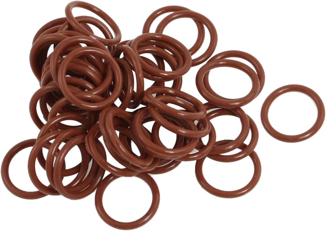 17mm x 2mm Silicone O Ring Oil Sealing Washers Grommets Red 50 Pcs