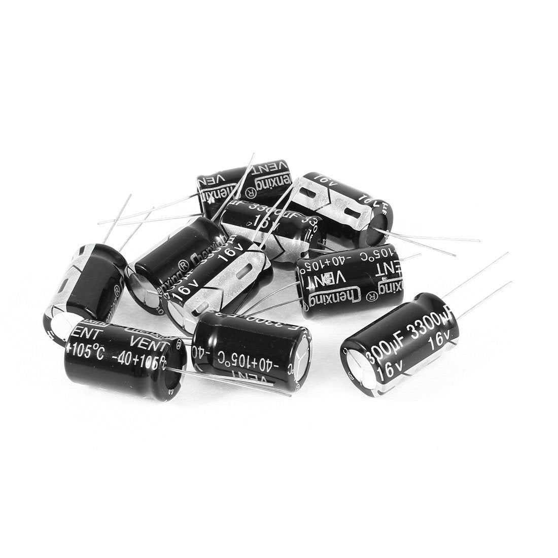 10 Pcs 3300Uf 16V Radial Aluminum Electrolytic Capacitors, 13 x 21 mm