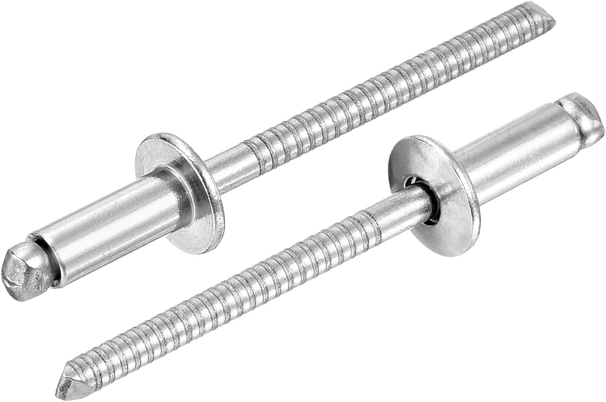 120Pcs 5/32"x3/8" 304 Stainless Steel Dome-Head Blind Rivets, Open-End Type Blind Rivets for DIY, Sheet Metal, Automotive Repairs, Furniture, Boat, and Duct Work (Silver)