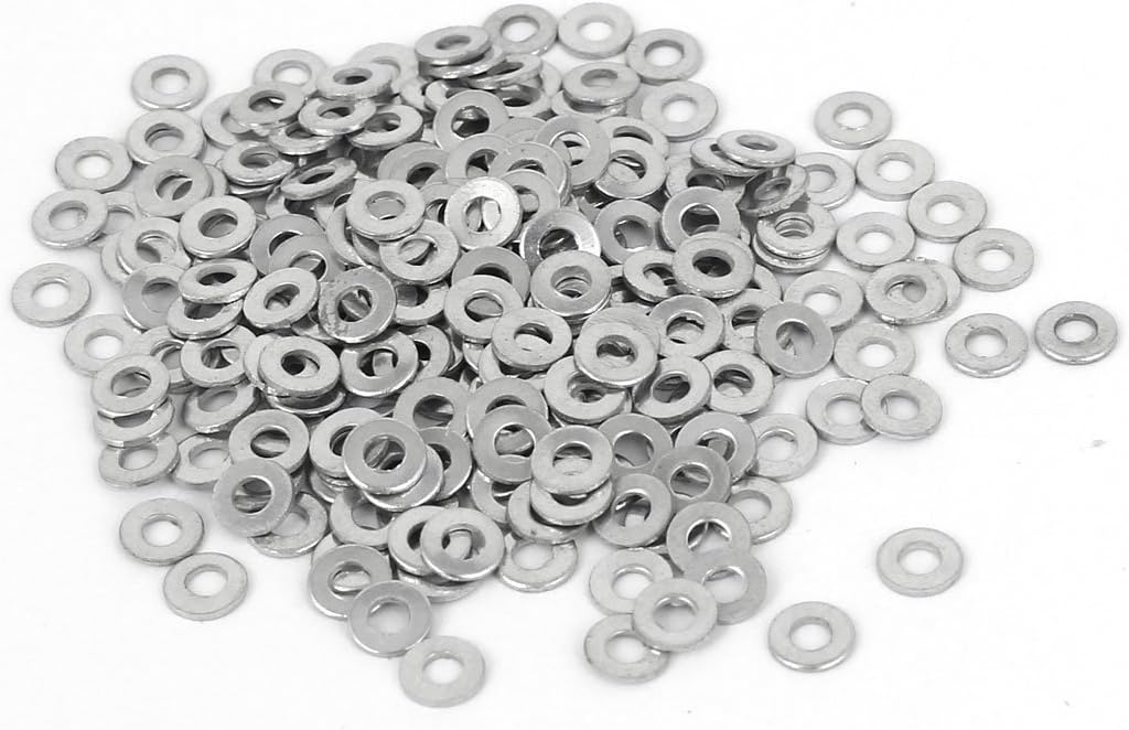 2mm x 4mm x 0.5mm Zinc Plated Flat Pads Washers Gaskets Fasteners GB97 100PCS