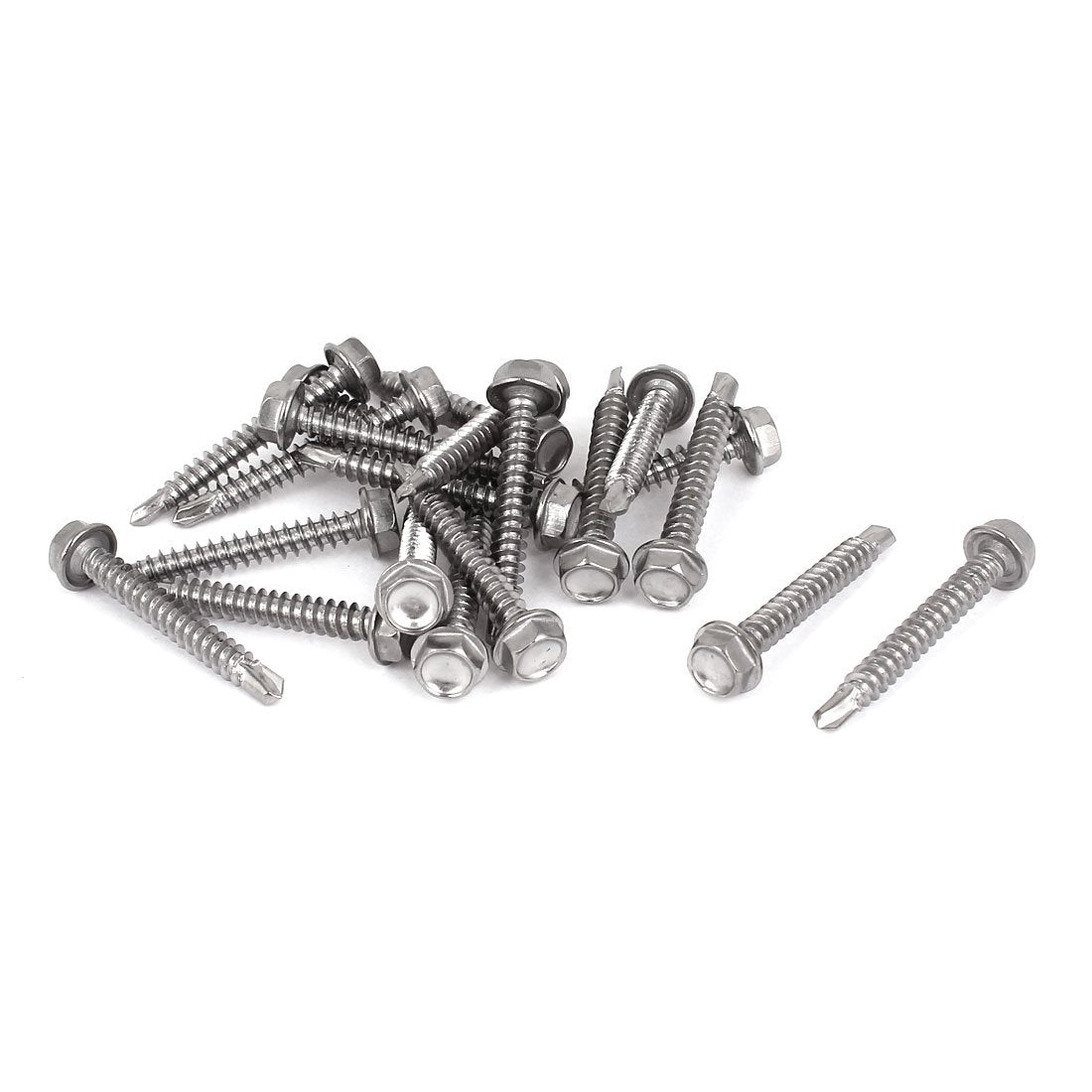 20 Pcs M4x32mm Stainless Steel Hex Head Self Drilling Tapping Screws