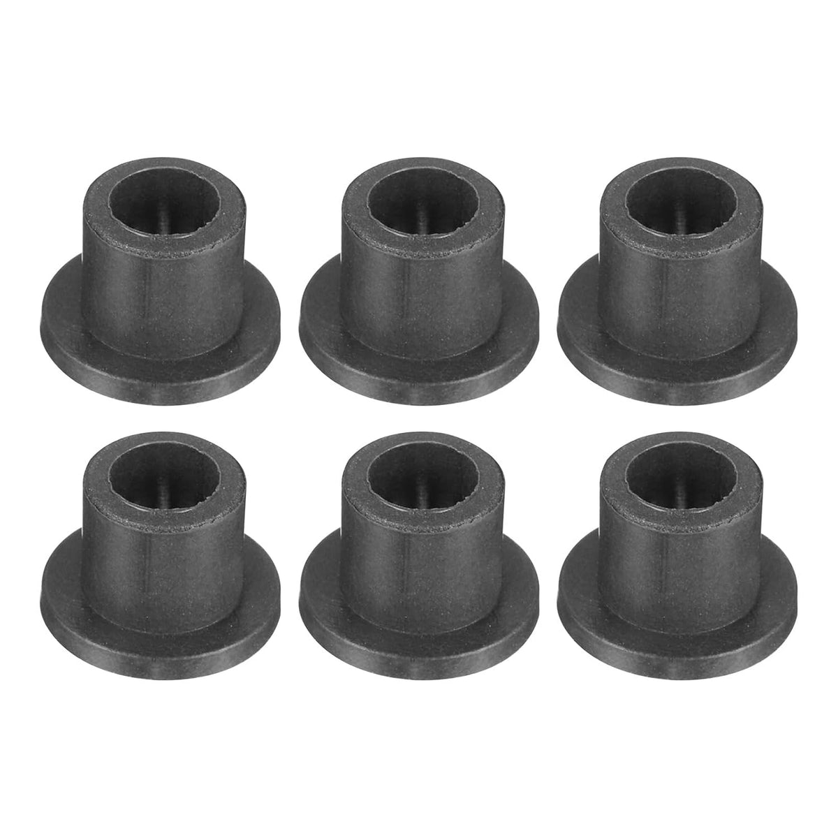 6Pcs Flanged Sleeve Bearing, Plastic Bushing ID 4mm x OD 6mm x Length 6mm POM Bushing, Black