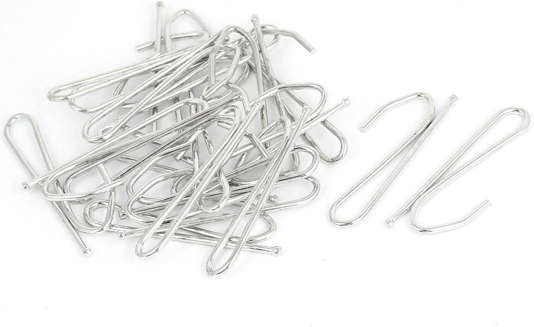 60mm Long Short Hook Shanks Single Prong Curtain Drape Hooks for Window Curtain, Door Curtain and Shower Curtain 20 Pcs