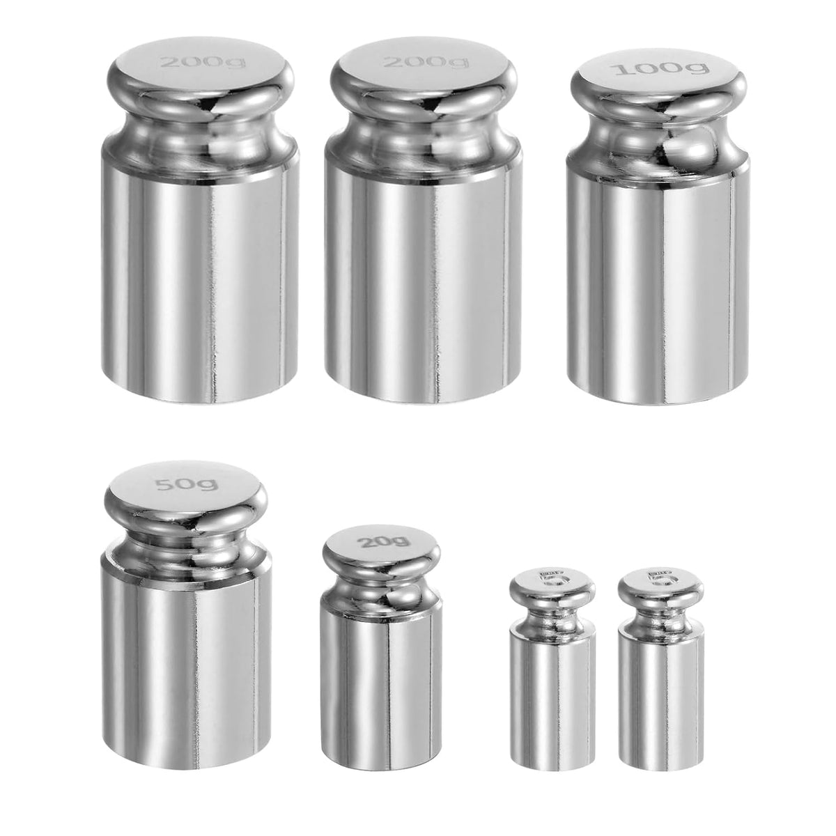 7pcs Gram Calibration Weight 5g 20g 50g 100g 200g M1 Precision Chrome Plated Steel for Digital Balance Scales