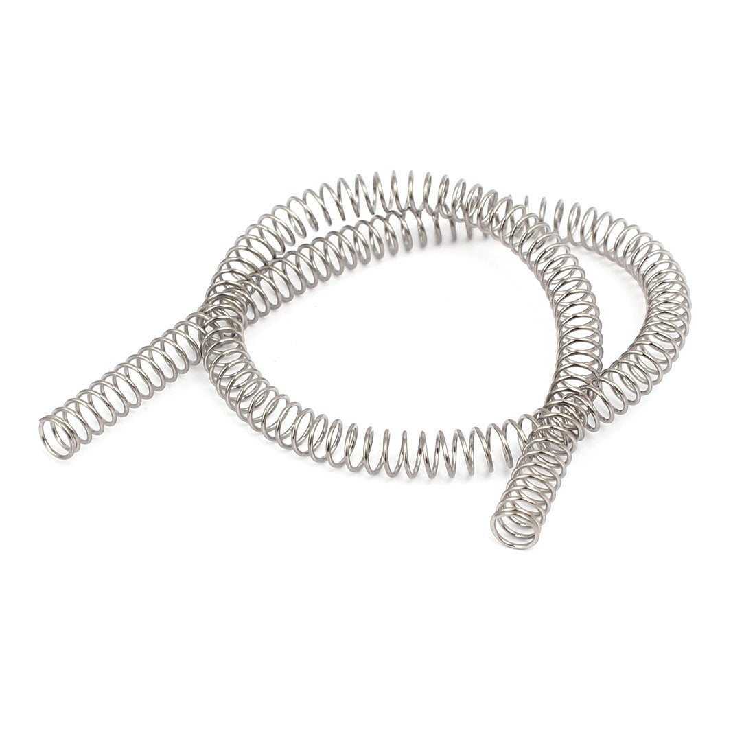 Compression Spring,304 Stainless Steel,6mm OD,0.6mm Wire Size,305mm Free Length,Silver Tone