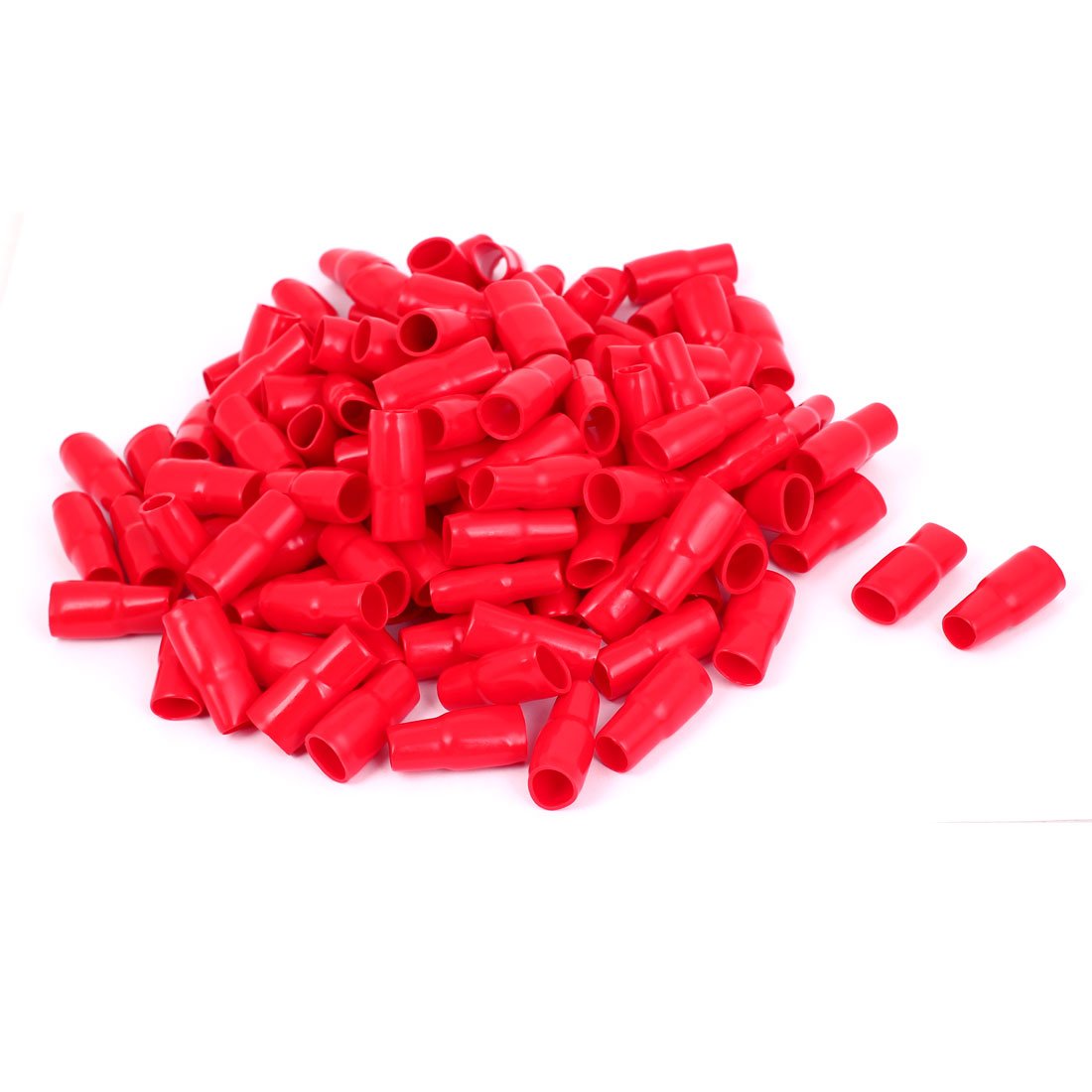 PVC Wire Cable Terminal End Insulating Sleeve Covers with 200 Piece, 35 mm, Red