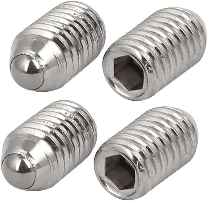 M10x16mm 304 Stainless Steel Spring Hex Socket Ball Point Grub Set Screws 4pcs