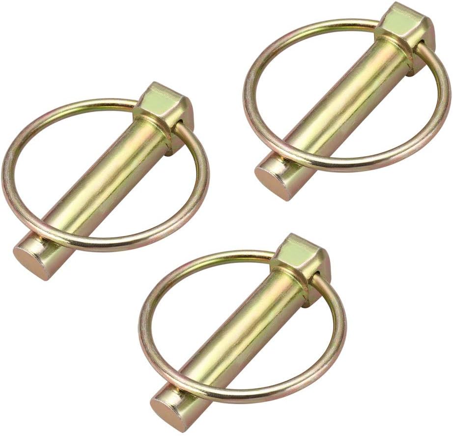 Linch Pin with Ring - 12mm x 50mm Trailer Pins Assortment Kit for Boat Kayak Canoe Trailer Tractor Trolley Horsebox 3Pcs