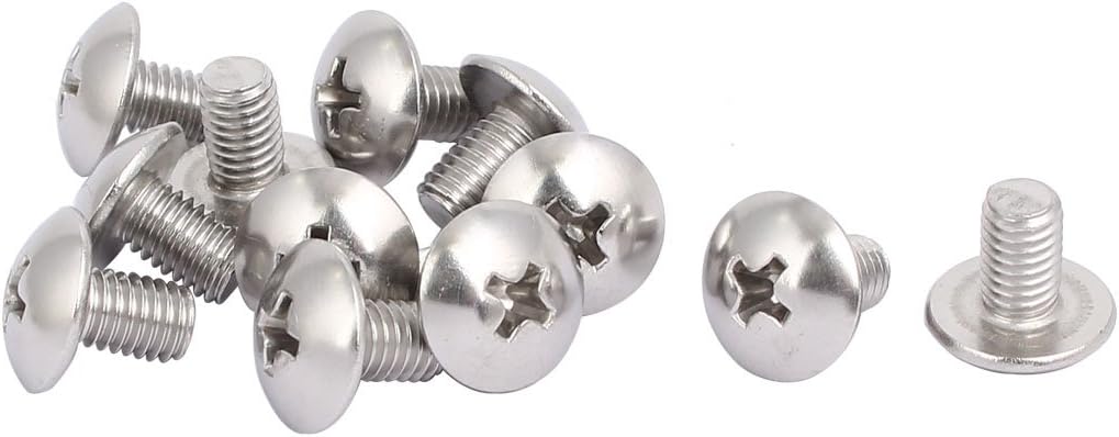 M5 x 8mm 316 Stainless Steel Truss Phillips Head Machine Screws 12pcs
