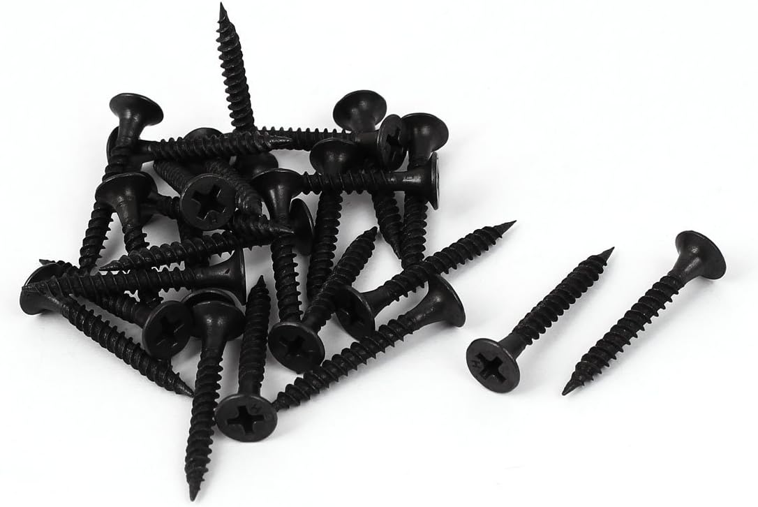 M3.5x30mm Phillips Flat Head Self Tapping Screws Black 25pcs