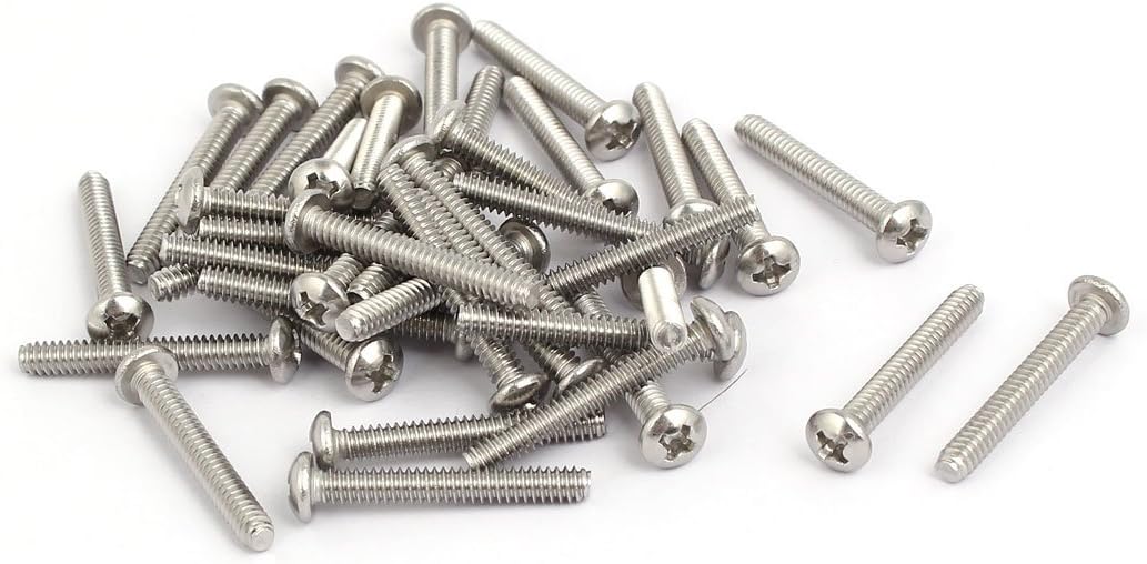6#-32x1-inch 304 Stainless Steel Phillips Pan Head Machine Screw Bolt 40pcs