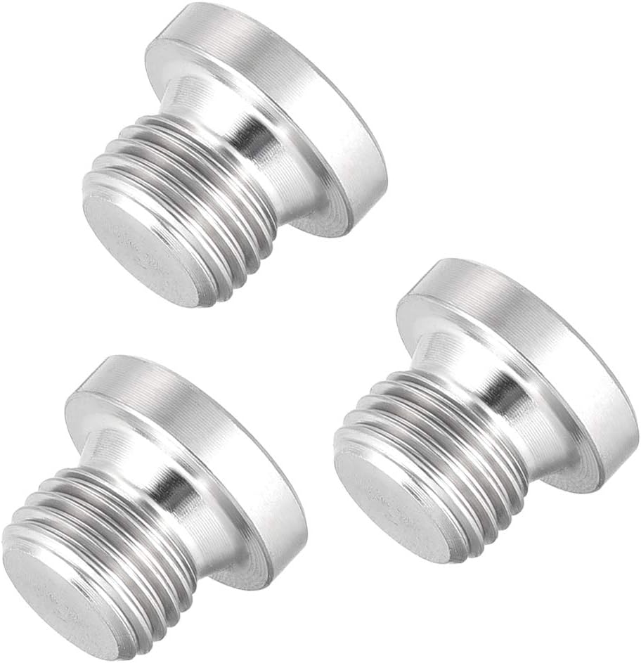 Countersunk Plug Internal Hex Head Socket with Flange - M10 X 1 Male Stainless Steel Pipe Fitting Thread 3Pcs