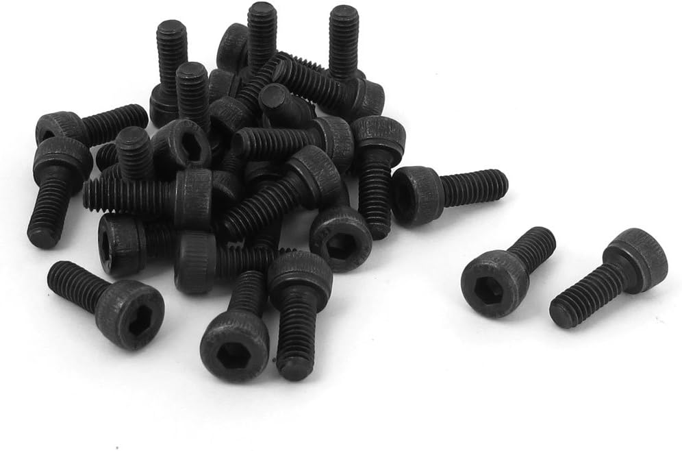 M4 x 10mm 12.9 Alloy Steel Hex Socket Head Cap Screws Bolt Black 30pcs