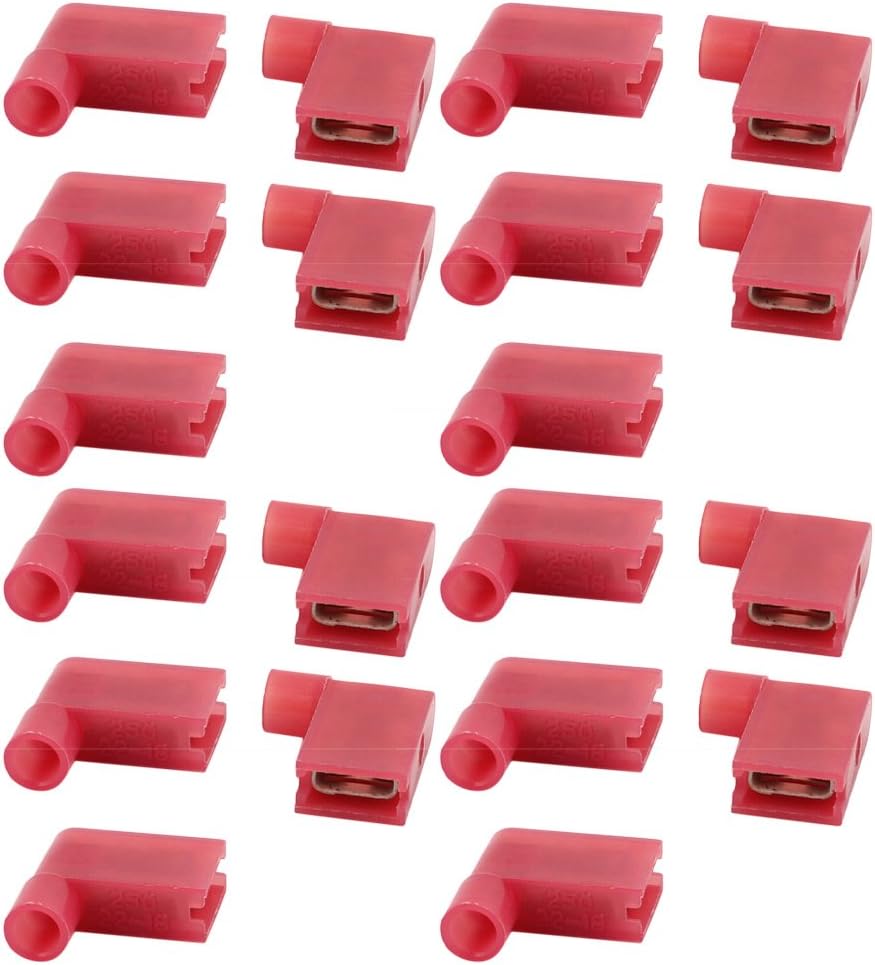 20Pcs Flag Crimp Terminals Female Nylon Fully Insulated Wire Connectors Red