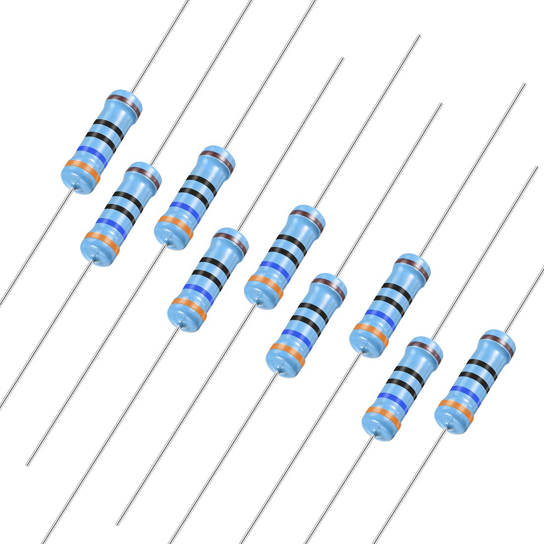 30Pcs 360 Ohm Resistor, 2W 1% Tolerance Metal Film Resistors, Lead, 5 Bands for DIY Electronic Projects and Experiments