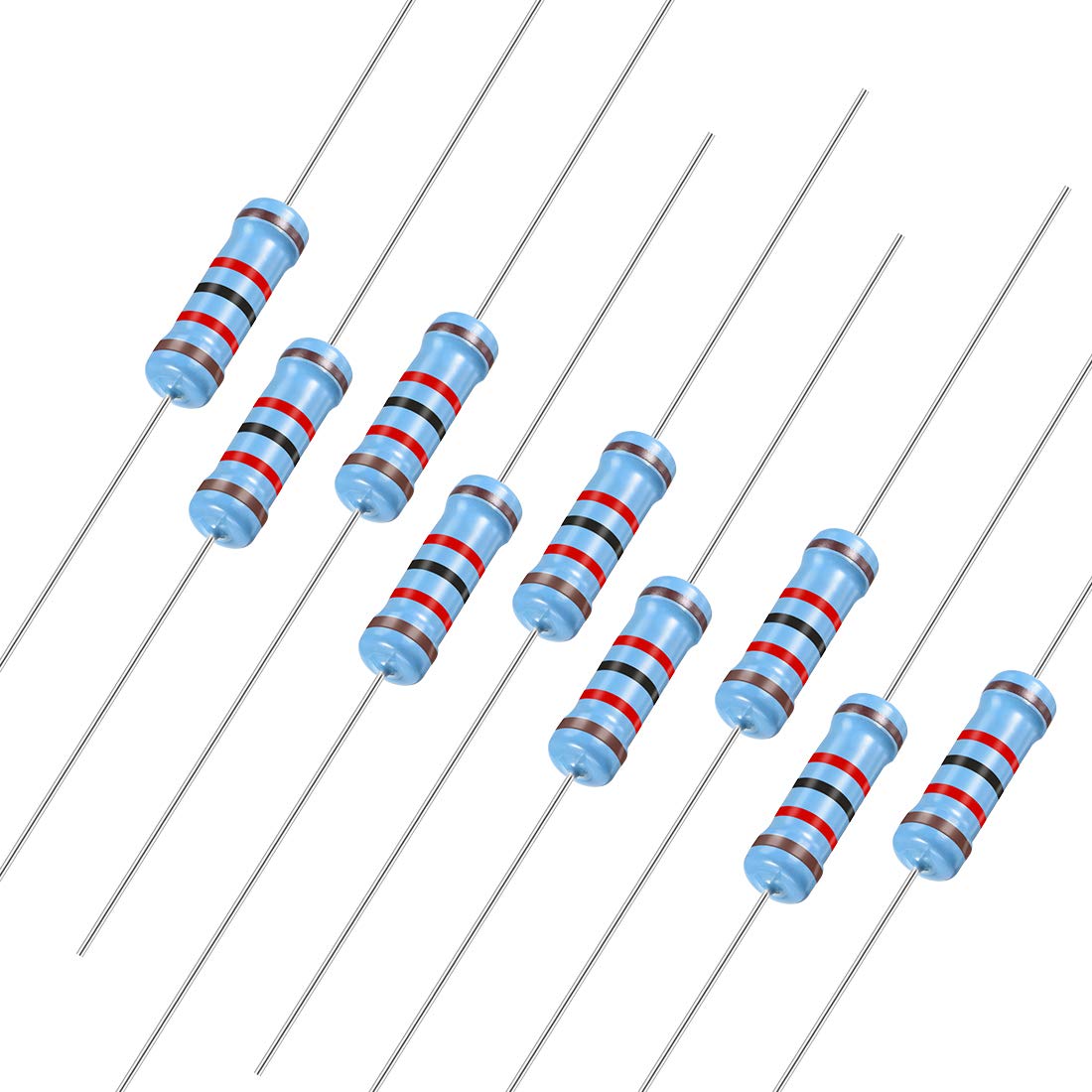 30Pcs 12K Ohm Resistor, 2W 1% Tolerance Metal Film Resistors, Lead, 5 Bands for DIY Electronic Projects and Experiments