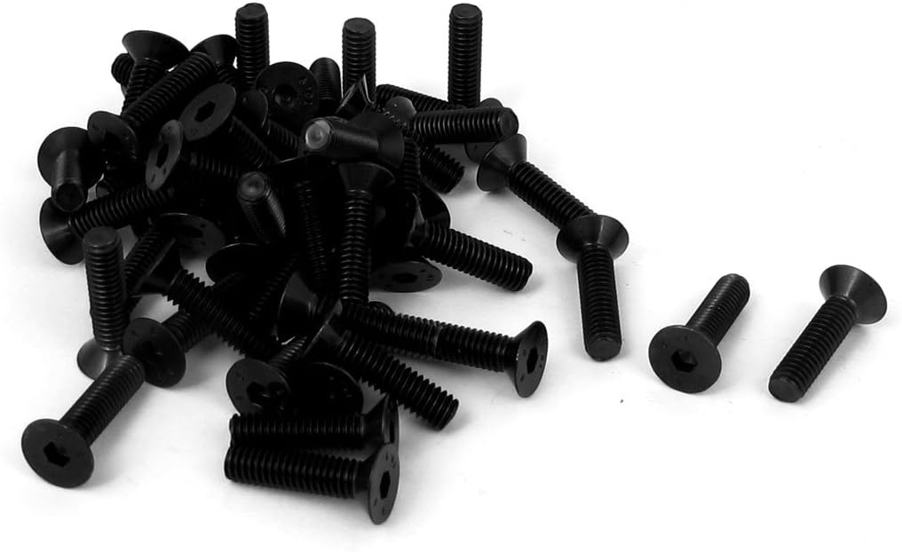 M4 x 16mm Metric Hex Socket Countersunk Head Screw Bolts Black 50PCS
