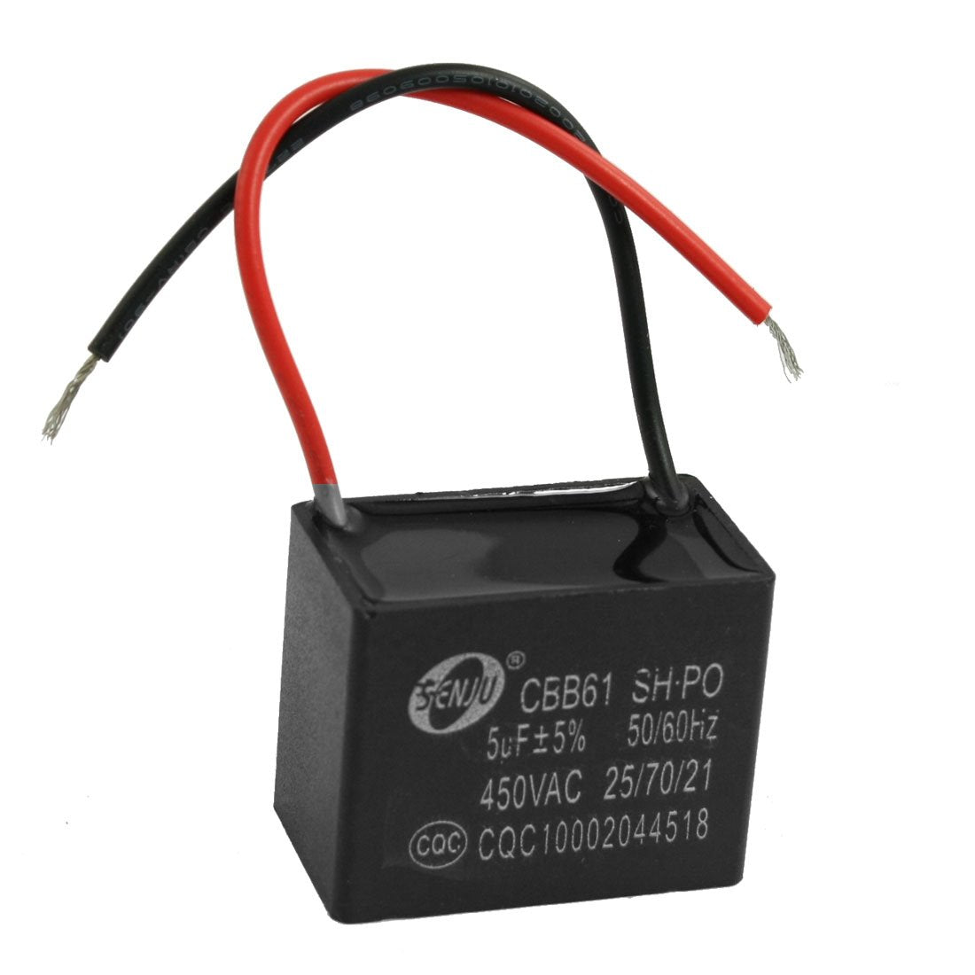 a12040700ux0100 Cbb61 Sh 5Uf 450V AC Two Wire Terminals Motor Running Capacitor, 1.26" Width, 1.57" Length