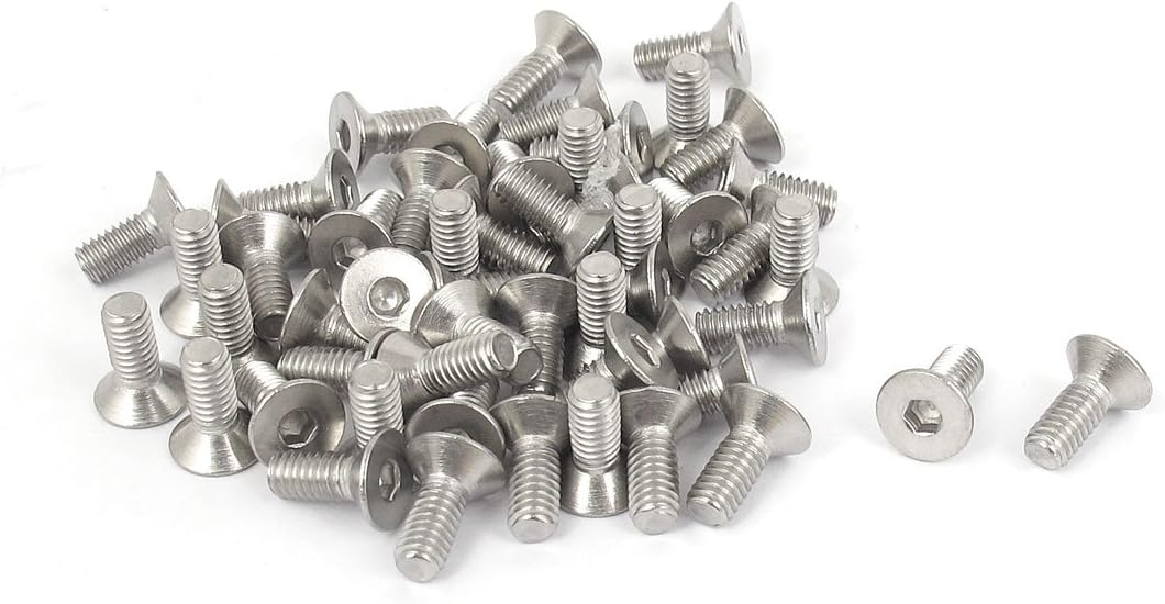 M4 x 10mm Hex Socket Countersunk Flat Head Screw Bolts 50pcs