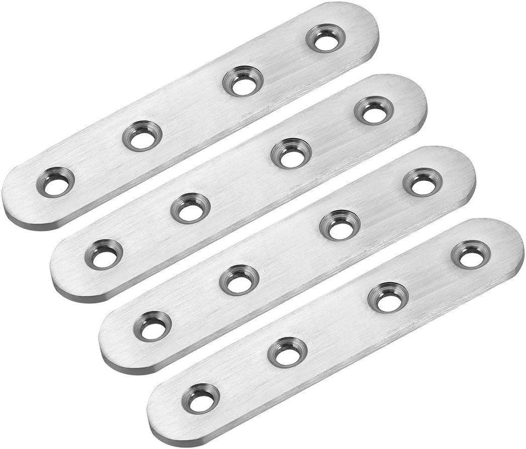 Repair Plate, 100mm x 20mm, Flat Fixing Mending Bracket Connector with Screws, 4 Pcs
