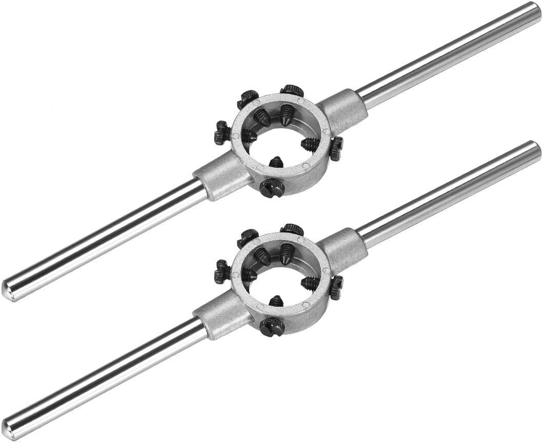 25mm Round Die Stock Handle Wrench Holder for Metric M7-M9 / 12mm-25mm Round Die, Zinc Alloy Carbon Steel 2pcs