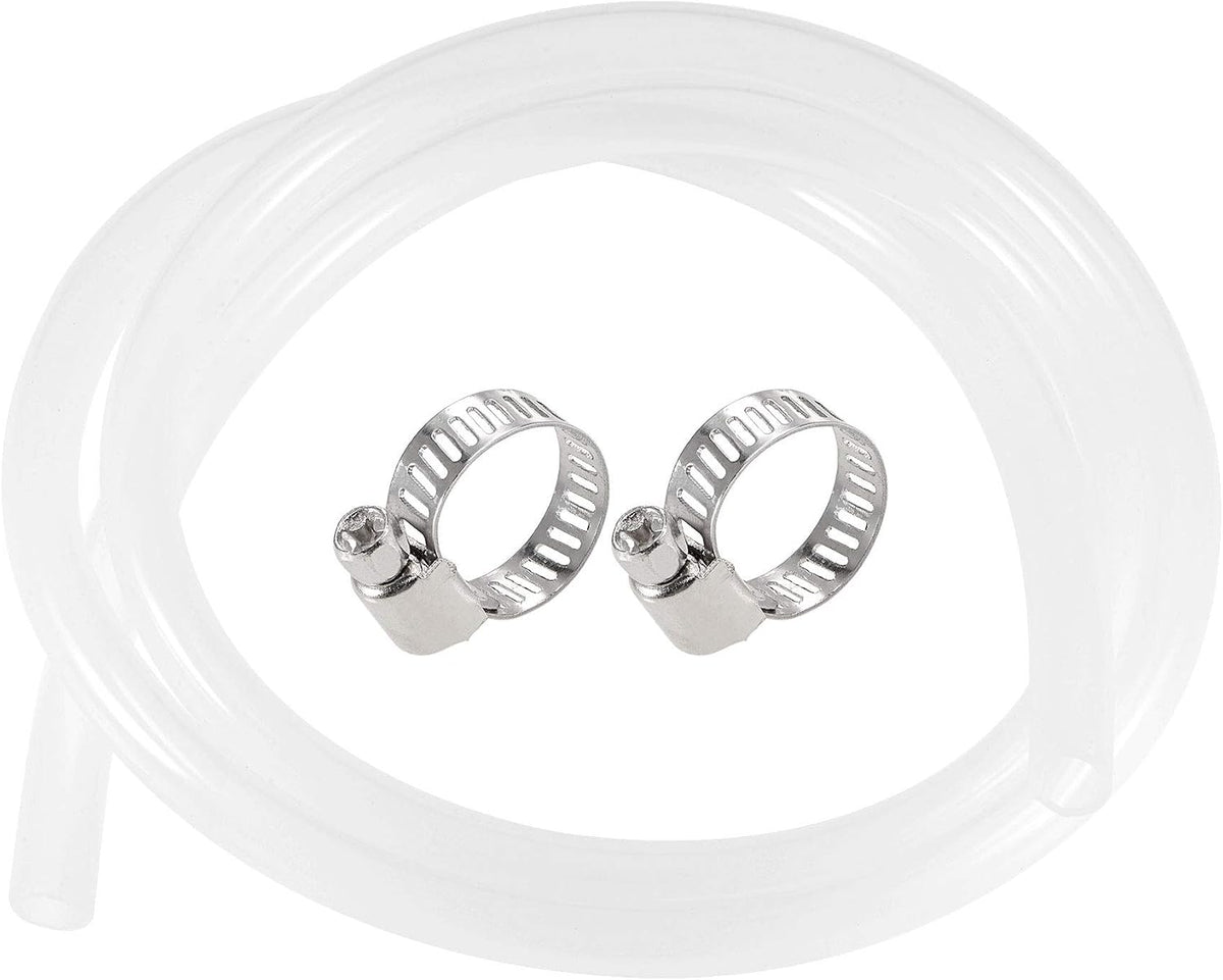Silicone Tubing 3/8"(10mm) ID 9/16"(14mm) OD 5ft(1.5m) Silicone Rubber Tube Air Hose Water Pipe Clear with Clamps