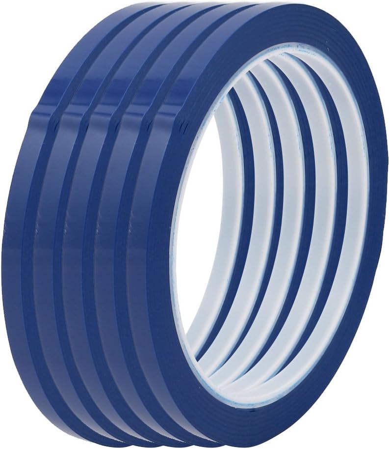 5Pcs 5mm Width 164ft Length Single-side Electrical Insulated Adhesive Tape Blue