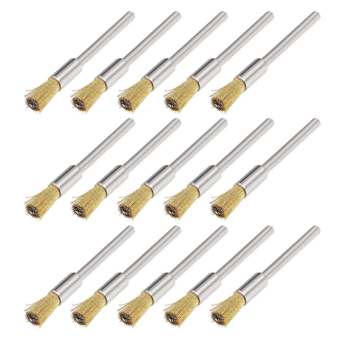 6mm Wire Brush Copper Plated Crimped Steel with 1/8-inch Shank 15 Pcs