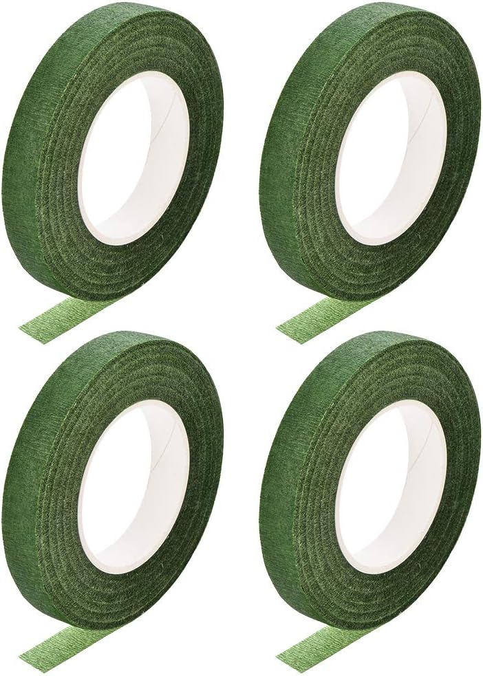 LinkMejor 4 Roll 1/2-inch Wide 30Yard Green Floral Tape Flower Adhesives Floral Arrangement Kits