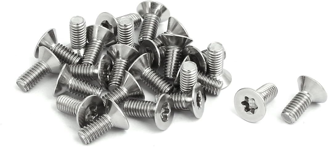M4x10mm 316 Stainless Steel Fully Thread Flat Head Torx Screws Fasteners 25pcs