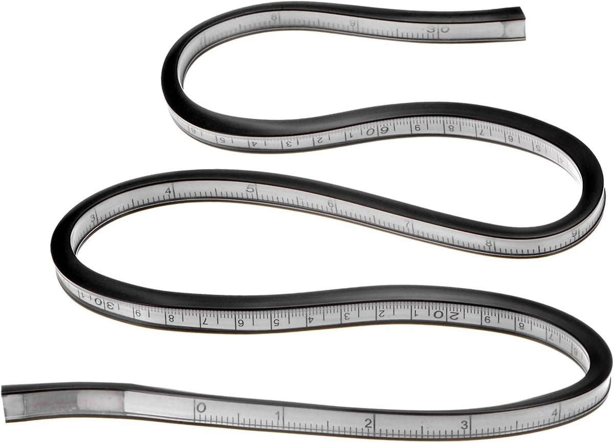 Flexible Ruler 30 Inch 75cm Curve Ruler for Engineering Drawing, Design Graphics, Garment Design, Black