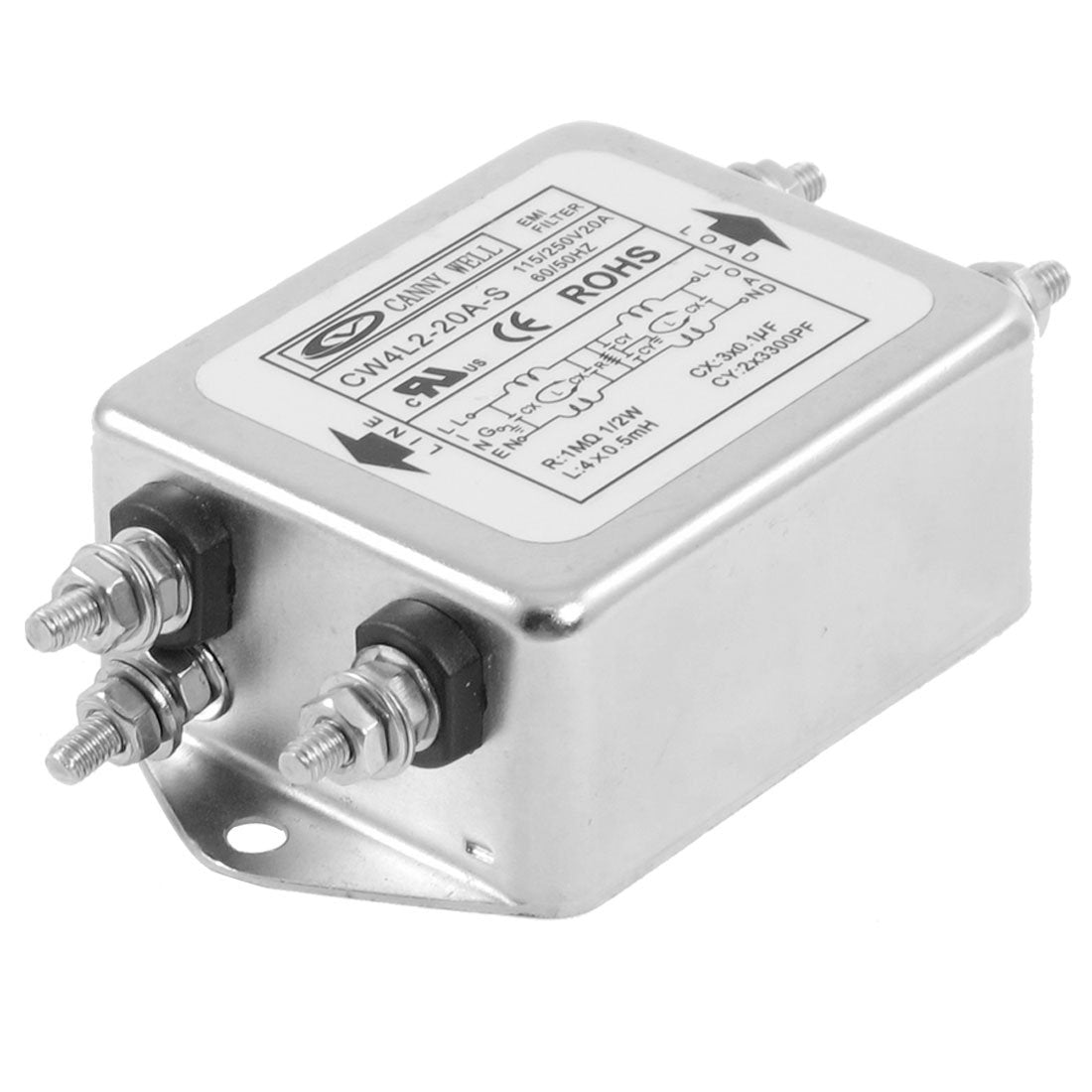 a13031400ux0462 20A CW4L2-20A-S AC Power Single Phase EMI Filter, 115V/250V