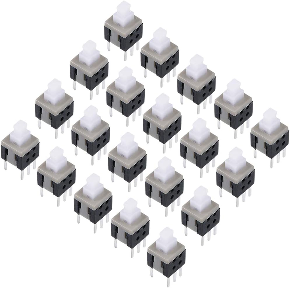 5.8x5.8x10mm PCB DIP Mounting Tact Tactile Push Button Switch Self Lock 6 Pin 20PCS