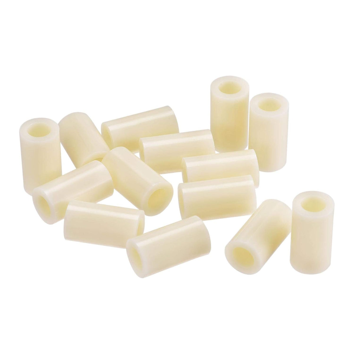 ABS Round Spacer Washer ID 8.2mm OD 14mm Length 25mm Plastic Standoff for 3D Printer, TV Wall Mounting, Electrical Outlet, Beige, 200Pcs