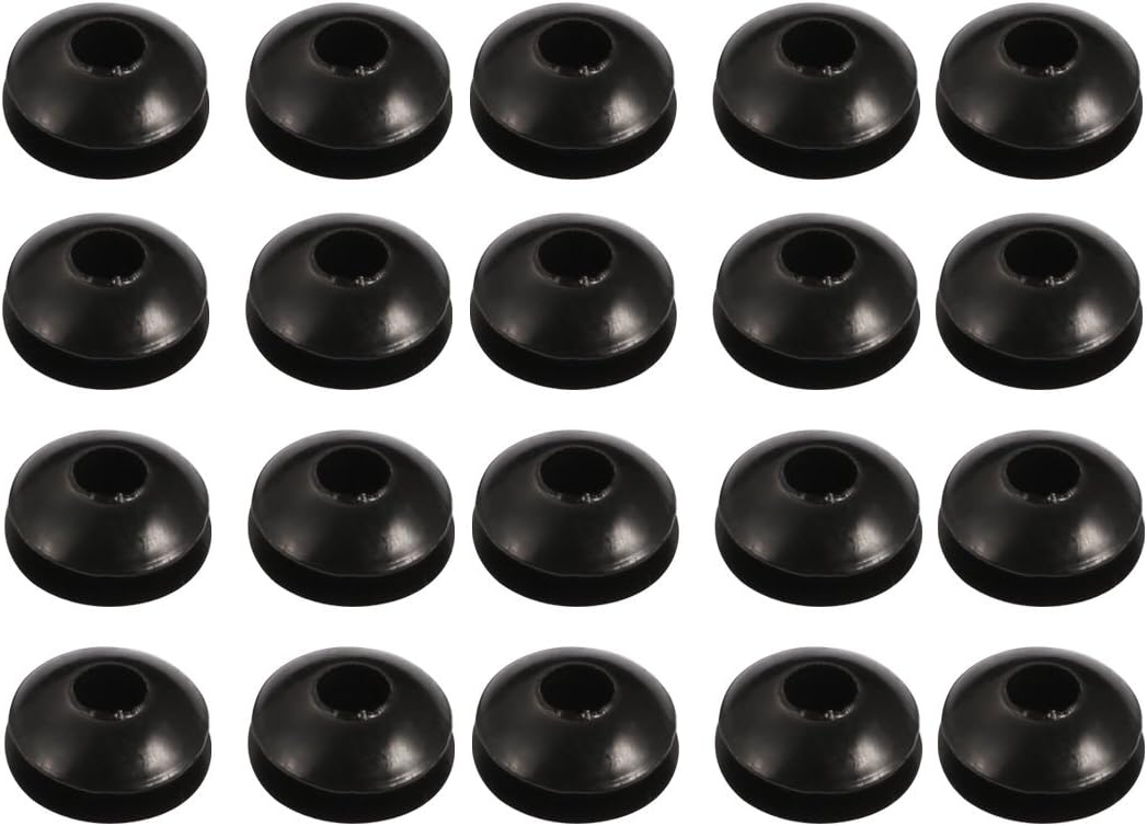 20pcs Wire Protective Grommets Black Rubber 3mm Double Sided Grommet