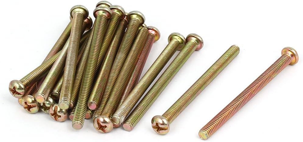 M4 x 50mm Fully Thread Phillips Round Head Machine Screws Bolts Fasteners 20PCS
