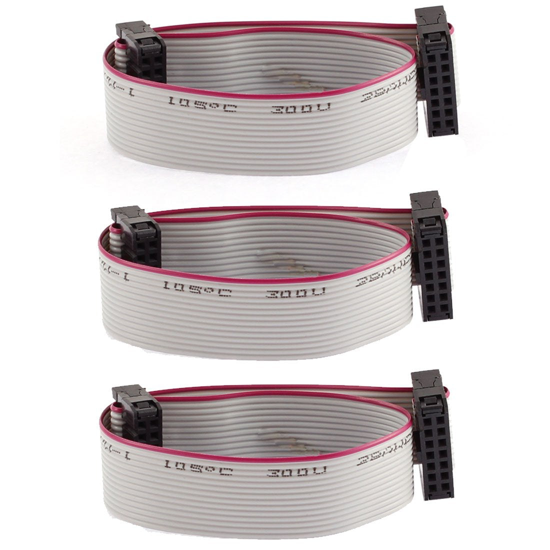 F/F IDC Connector 14 Pins Flat Ribbon Cable, 2.54 mm Pitch, 20 cm Length, 3 Pieces