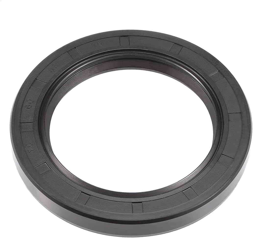 Oil Seal, TC 60mm x 85mm x 10mm Nitrile Rubber Cover Double Lip with Spring for Bearing Shaft, Black Pack of 1