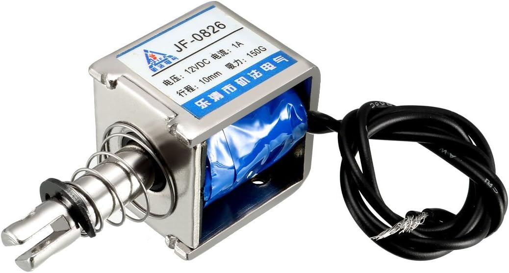 DC 12V 150g 10mm Stroke Pull Type Open Frame Solenoid Electromagnet Linear Motion JF-0826