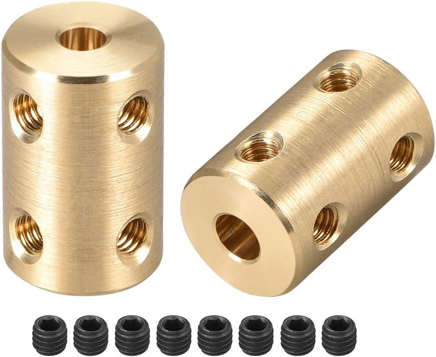4mm to 5mm Bore Rigid Coupling Set Screw L22XD14 Copper,Shaft Coupler Connector,Motor Accessories,2pcs
