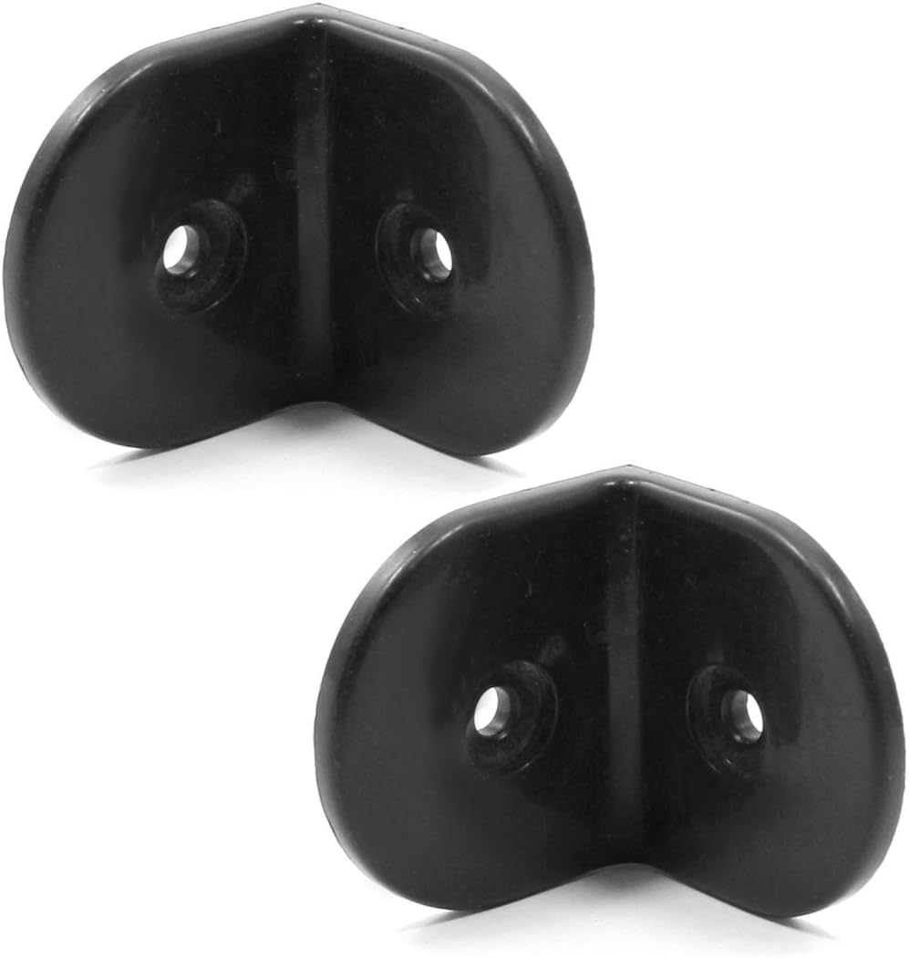 Plastic 2" x 2" Corner Brace Joint Right Angle Bracket Black 2 Pcs