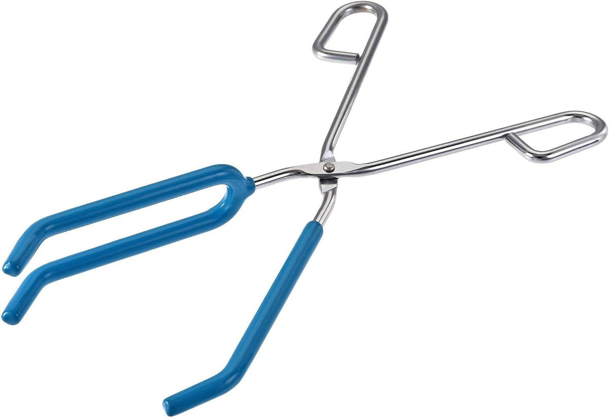 Lab Beaker Tongs 3 Prongs Stainless Steel 11.81-inch Opens Up to 180mm Width Blue