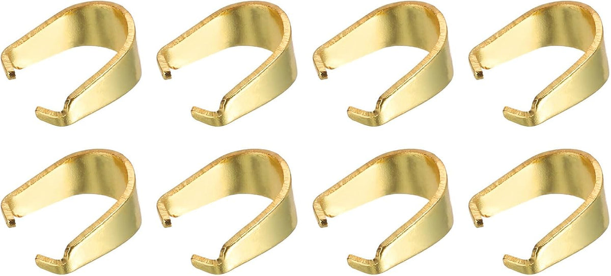 LinkMejor 30Pcs Gold Stainless Steel Pinch Clip Clasp, 3 x 7mm Pinch Clip Pendant Bail Connector for Jewelry Making DIY Craft