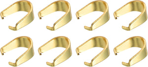 30Pcs Gold Stainless Steel Pinch Clip Clasp, 3 x 7mm Pinch Clip Pendant Bail Connector for Jewelry Making DIY Craft