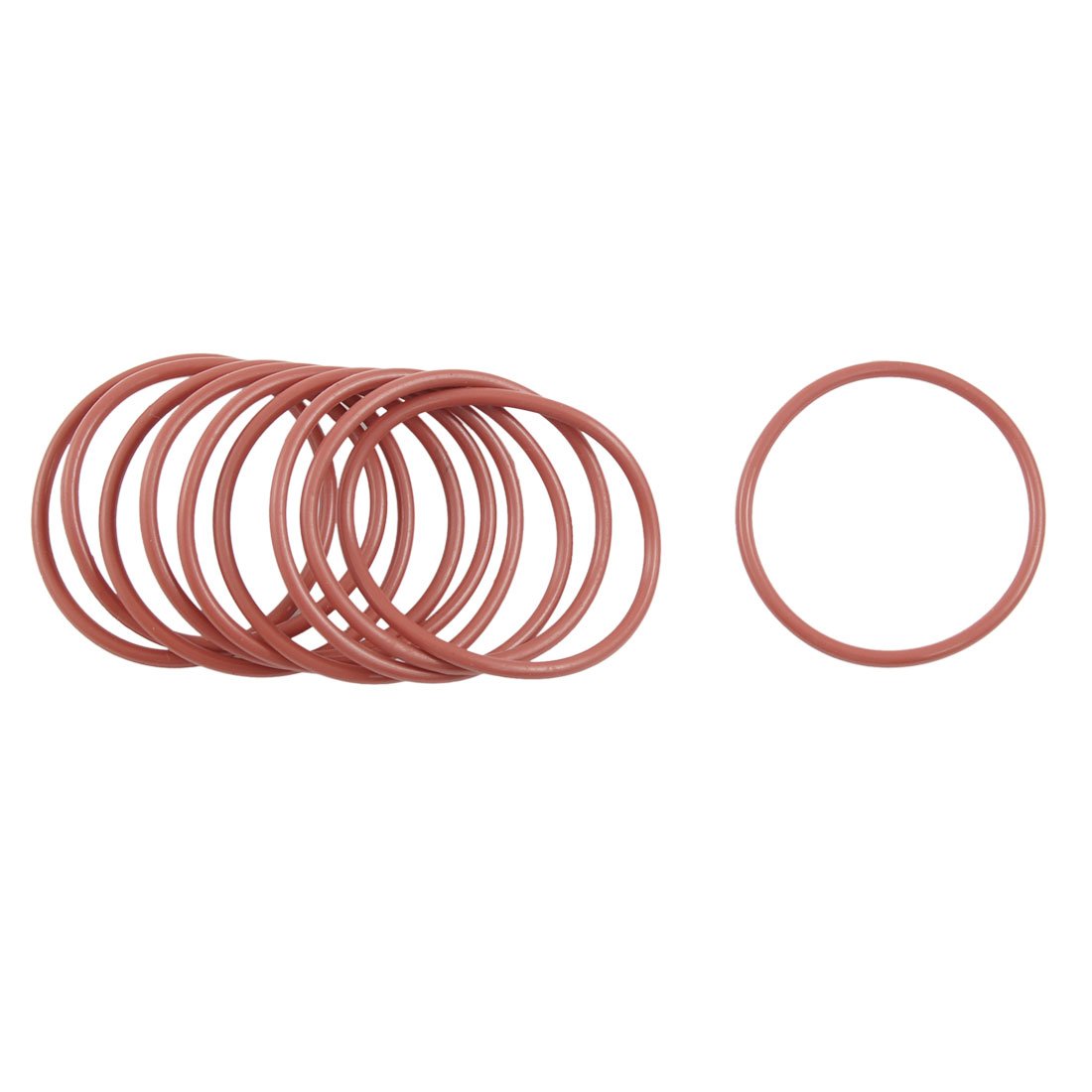 10 Pcs 45mm OD 2.5mm Thickness Dark Red Silicone O Rings Oil Seals Gasket