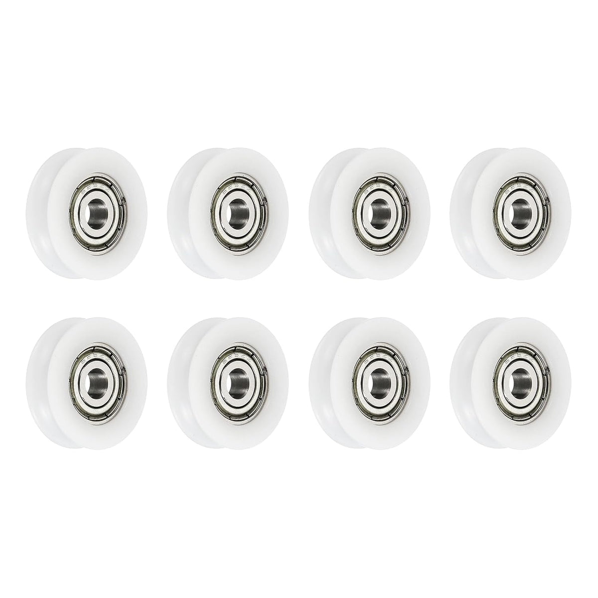 8 Pcs U Type Groove Nylon Plastic Guide Bearing 5x23.5x7mm, U Type Pulley Roller Wheel Bearing Roller Wheels, (White)