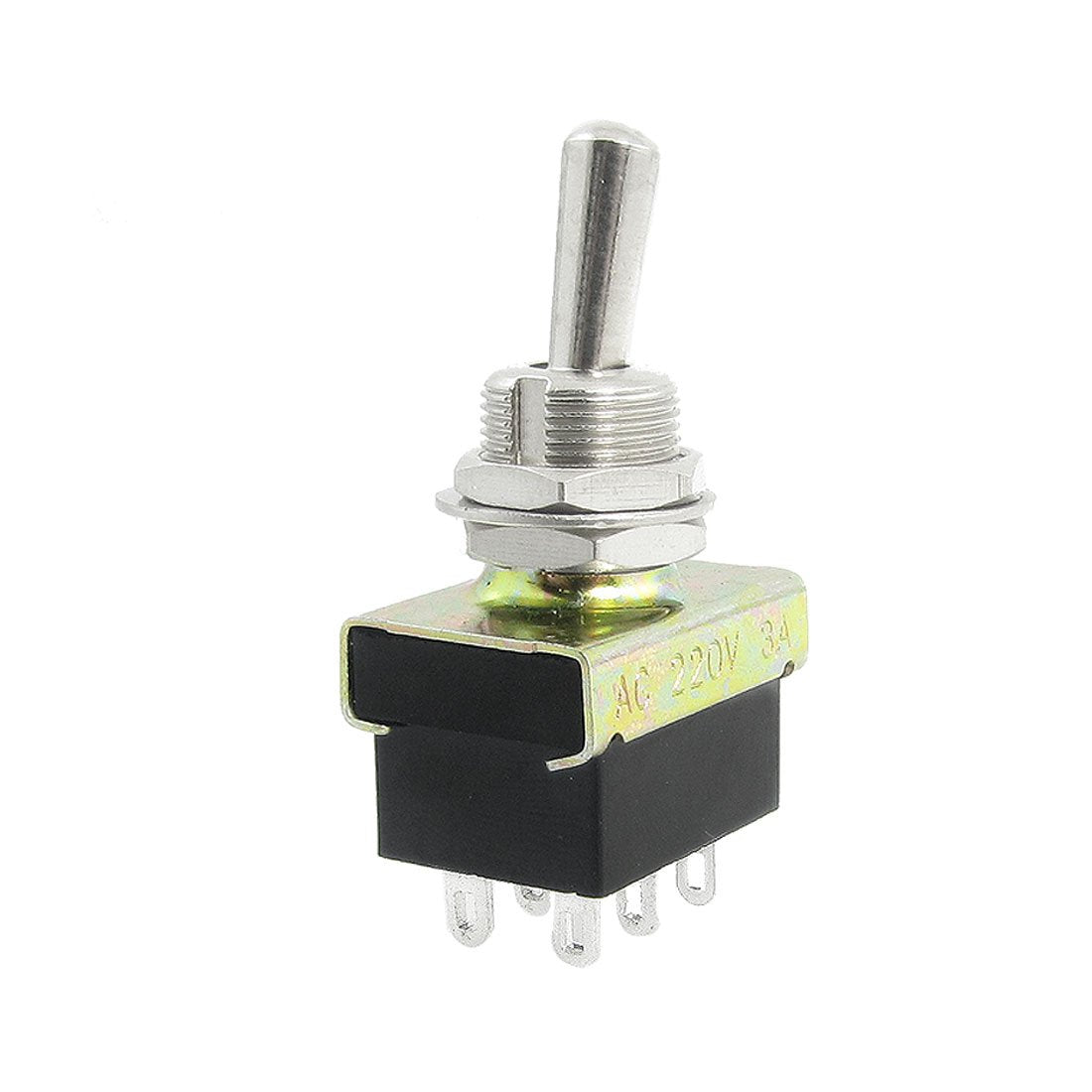 ON/ON 2 Position DPDT Toggle Switch, AC, 220V, 3 Amp